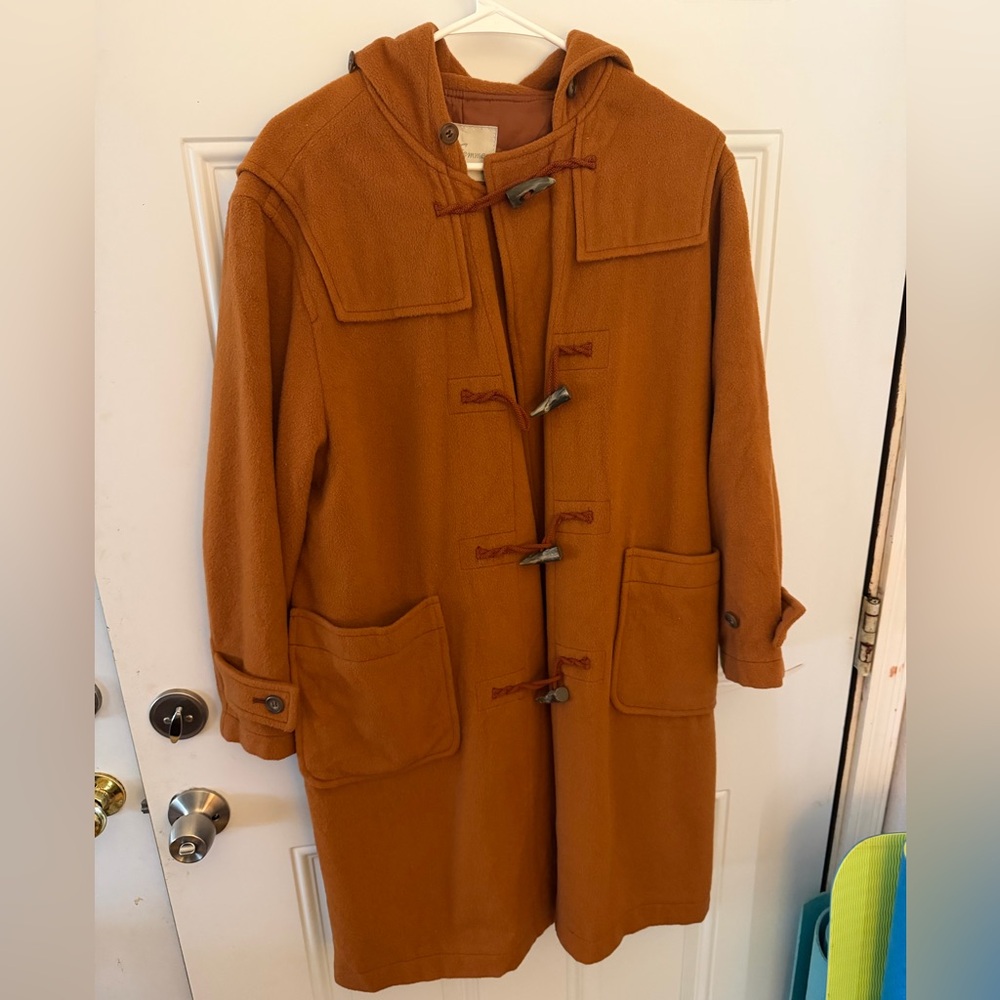 Unisex Brown Wool Duffle Coat